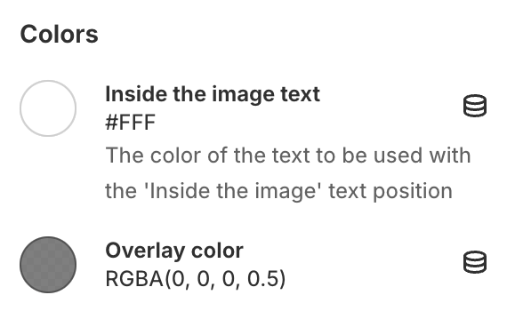 collections slider colors